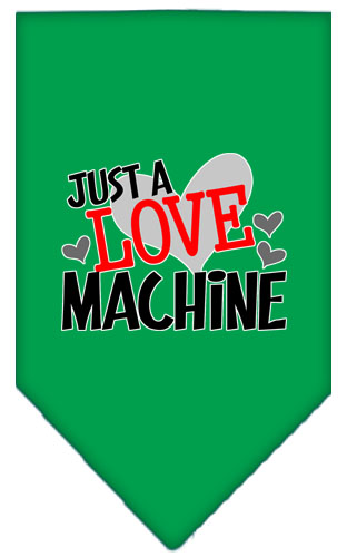 Love Machine Screen Print Bandana Emerald Green Small